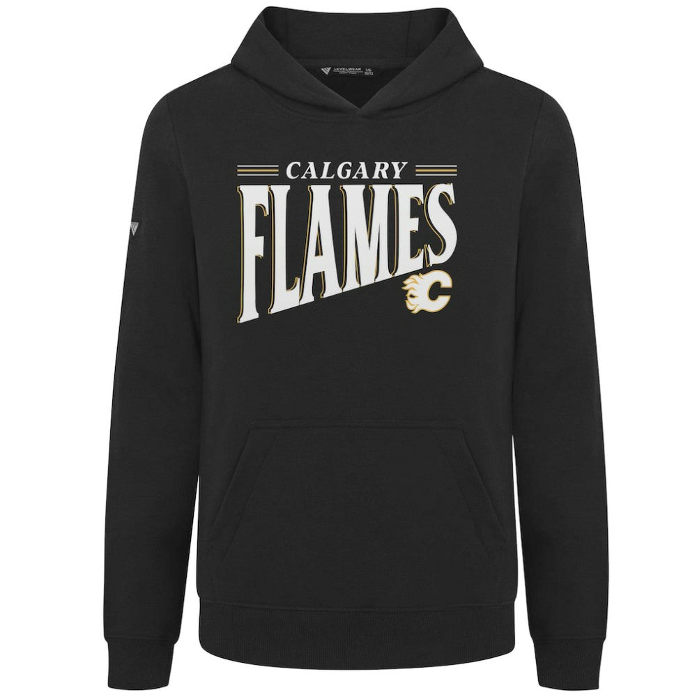 NHL Black Calgary Flames Levelwear Youth Jr Podium Tally Pullover Hoodie