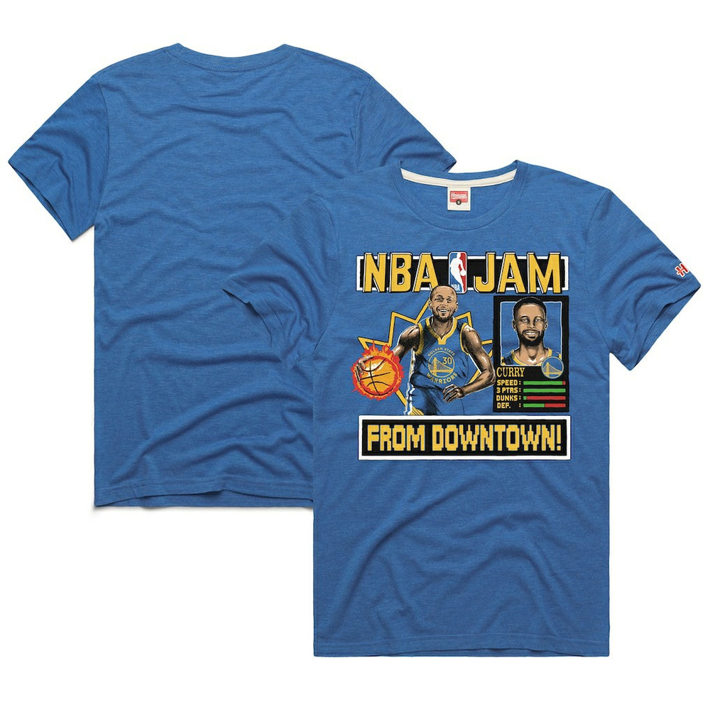 NBA Stephen Curry Golden State Warriors Homage Unisex NBA Jam Tri-Blend T-Shirt sale