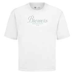 MLB Milwaukee Brewers Levelwear Ethereal Oversized Luxe Signature Knit T-Shirt