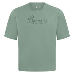 MLB Milwaukee Brewers Levelwear Ethereal Oversized Luxe Signature Knit T-Shirt