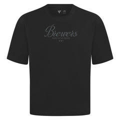 MLB Milwaukee Brewers Levelwear Ethereal Oversized Luxe Signature Knit T-Shirt