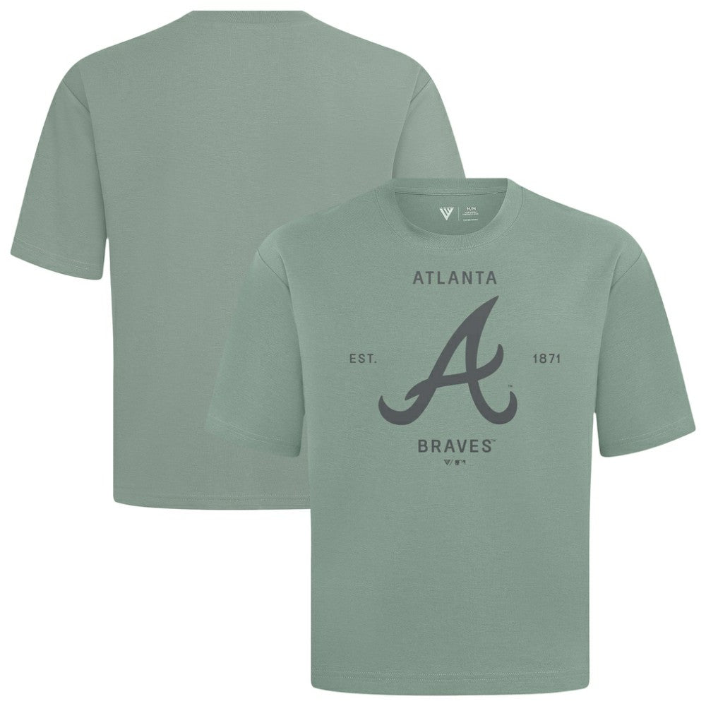 MLB Atlanta Braves Levelwear Crossway Oversized Luxe Signature Knit T-Shirt
