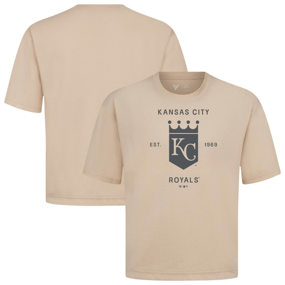 MLB Kansas City Royals Levelwear Crossway Oversized Luxe Signature Knit T-Shirt