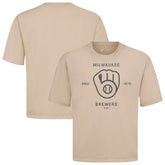 MLB Milwaukee Brewers Levelwear Crossway Oversized Luxe Signature Knit T-Shirt