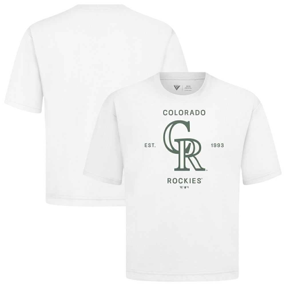 MLB Colorado Rockies Levelwear Crossway Oversized Luxe Signature Knit T-Shirt