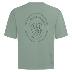 MLB Milwaukee Brewers Levelwear Signet Oversized Luxe Signature Knit T-Shirt