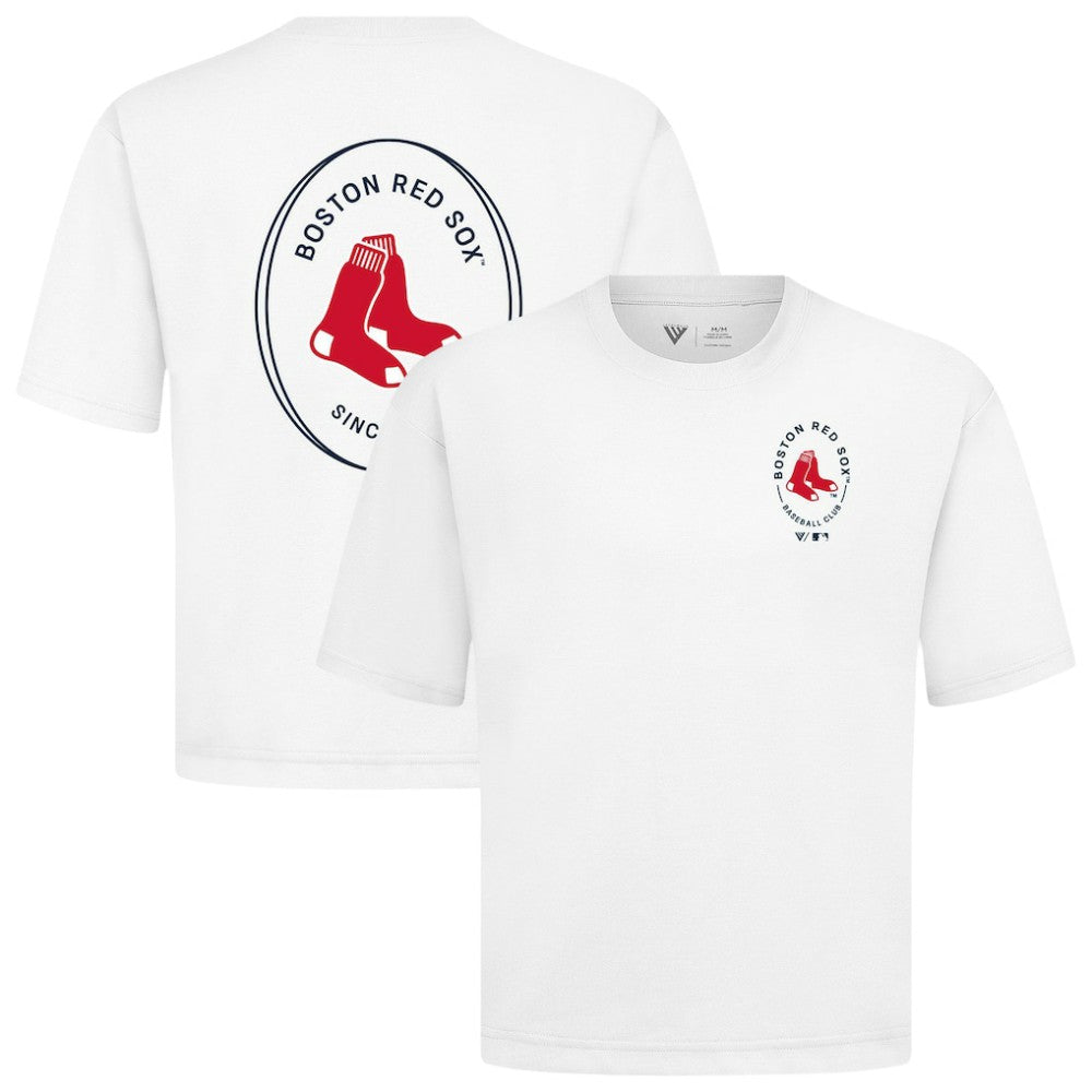 MLB Boston Red Sox Levelwear Signet Oversized Luxe Signature Knit T-Shirt