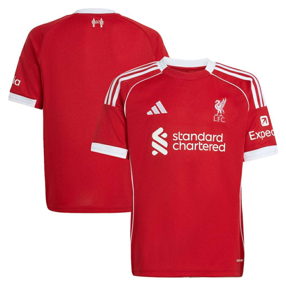 Liverpool Youth 2025/26 Home Replica Jersey - Adidas Red