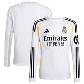 Real Madrid Youth 2025/26 Home Replica Long Sleeve Jersey - Adidas White