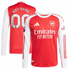 Arsenal 2025/26 Home Long Sleeve Custom Jersey - Adidas Red