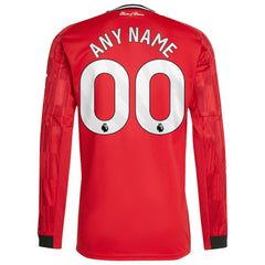 Manchester United Home 2025/26 Custom Replica Long Sleeve Jersey - Adidas Red
