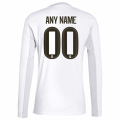 Real Madrid 2025/26 Home Replica Long Sleeve Custom Jersey - Adidas White
