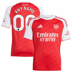 Arsenal Youth 2025/26 Home Replica Custom Jersey - Adidas Red