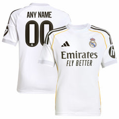 Real Madrid Youth 2025/26 Home Replica Custom Jersey - Adidas White