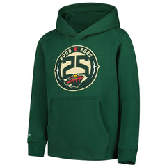 NHL Green Minnesota Wild Mitchell & Ness Youth 25 Year Hoodie