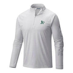 MLB Athletics Columbia Terminal Tackle Omni-Wick Raglan Quarter-Zip Pullover