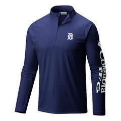 MLB Detroit Tigers Columbia Terminal Tackle Omni-Wick Raglan Quarter-Zip Pullover
