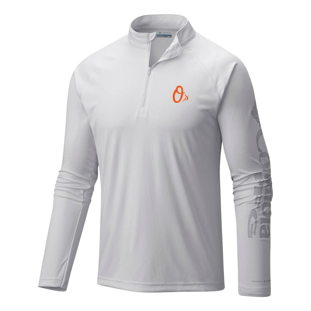 MLB Baltimore Orioles Columbia Terminal Tackle Omni-Wick Raglan Quarter-Zip Pullover