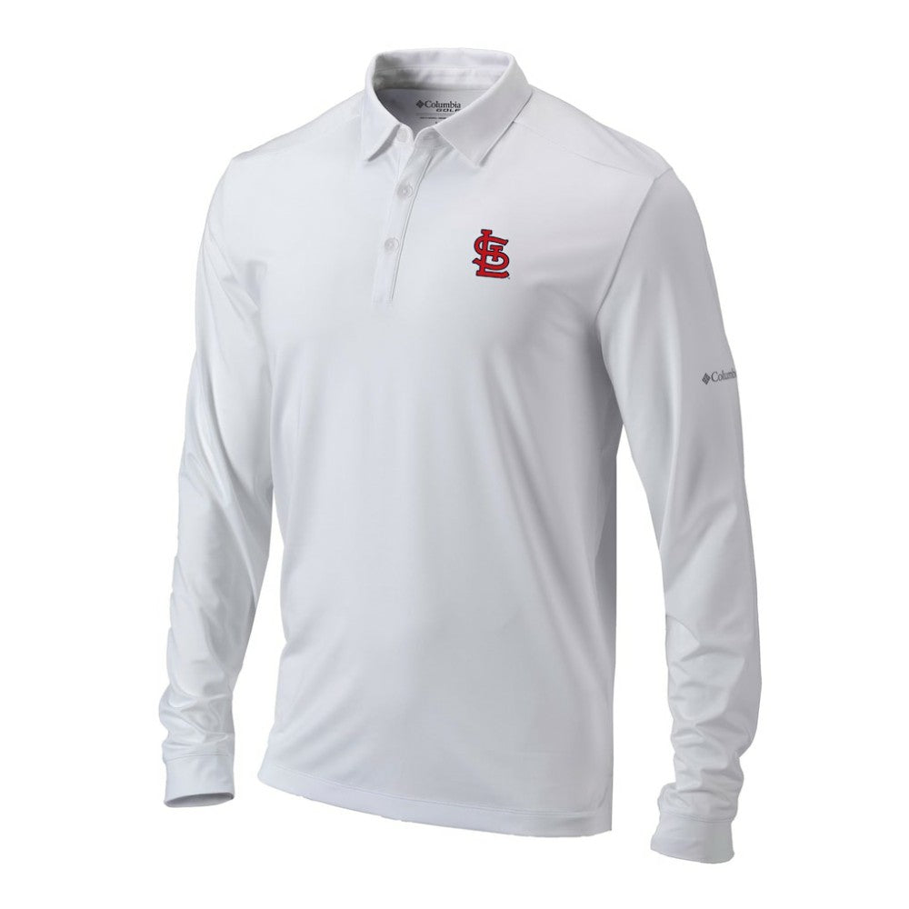 MLB St. Louis Cardinals Columbia Omni-Wick Pin High Long Sleeve Polo