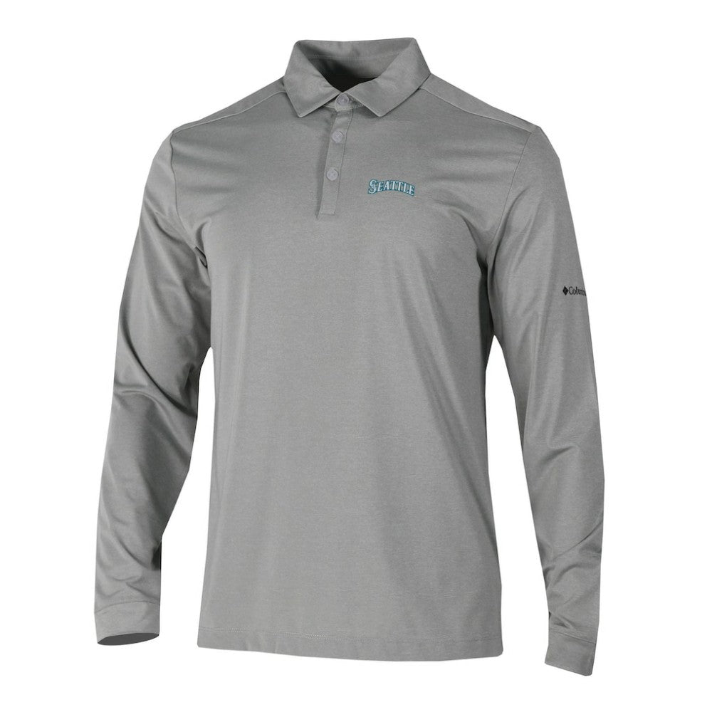 MLB Seattle Mariners Columbia Omni-Wick Pin High Long Sleeve Polo