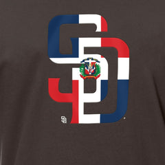 MLB San Diego Padres New Era Dominican Republic Flag Logo T-Shirt