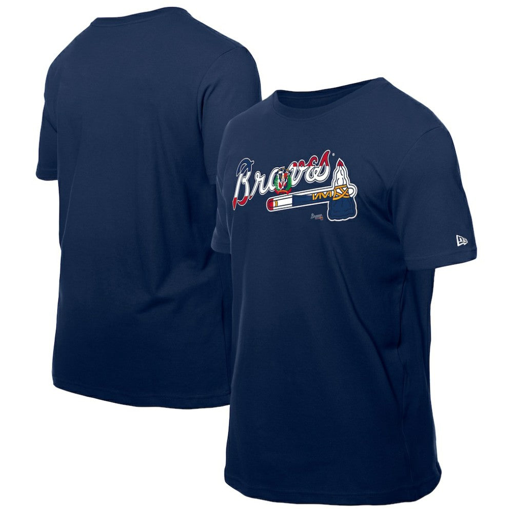 MLB Atlanta Braves New Era Dominican Republic Flag Logo T-Shirt