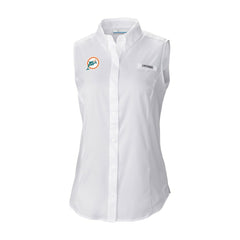 Women's Historic Tamiami Omni-Shade Sleeveless Button-Up Shirt - Miami Dolphins