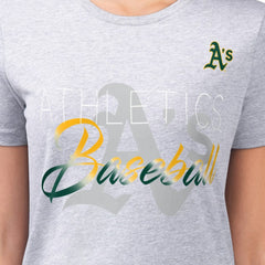 MLB Athletics G-III 4Her by Carl Banks Women's Super-Slim Fit Lightweight Shadow Logo Graphic T-Shirt