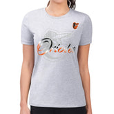 MLB Baltimore Orioles G-III 4Her by Carl Banks Women's Super-Slim Fit Lightweight Shadow Logo Graphic T-Shirt