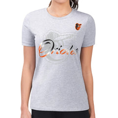 MLB Baltimore Orioles G-III 4Her by Carl Banks Women's Super-Slim Fit Lightweight Shadow Logo Graphic T-Shirt
