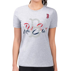 MLB Boston Red Sox G-III 4Her by Carl Banks Women's Super-Slim Fit Lightweight Shadow Logo Graphic T-Shirt