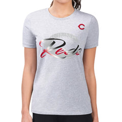 MLB Cincinnati Reds G-III 4Her by Carl Banks Women's Super-Slim Fit Lightweight Shadow Logo Graphic T-Shirt