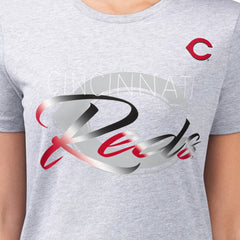 MLB Cincinnati Reds G-III 4Her by Carl Banks Women's Super-Slim Fit Lightweight Shadow Logo Graphic T-Shirt