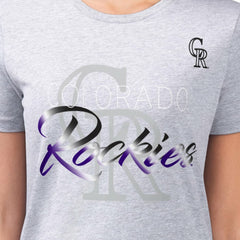 MLB Colorado Rockies G-III 4Her by Carl Banks Women's Super-Slim Fit Lightweight Shadow Logo Graphic T-Shirt