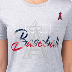 MLB Los Angeles Angels G-III 4Her by Carl Banks Women's Super-Slim Fit Lightweight Shadow Logo Graphic T-Shirt