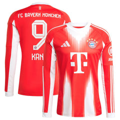 Harry Kane Bayern Munich 2025/26 Home Replica Long Sleeve Jersey - Adidas Red