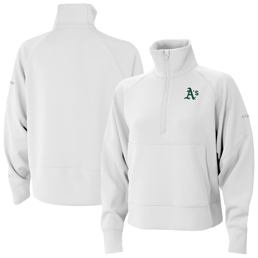 MLB Athletics Columbia Women's Wickhams Hills Raglan Omni-Wick Quarter-Zip Pullover