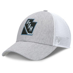 NHL Gray/White Utah Mammoth Fanatics Utah Badge Trucker Adjustable Hat
