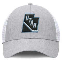 NHL Gray/White Utah Mammoth Fanatics Utah Badge Trucker Adjustable Hat