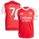 Bukayo Saka Arsenal 2025/26 Home Player Jersey - Adidas Red