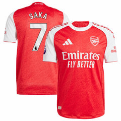 Bukayo Saka Arsenal 2025/26 Home Player Jersey - Adidas Red