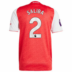 William Saliba Arsenal 2025/26 Home Player Jersey - Adidas Red
