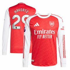 Kai Havertz Arsenal 2025/26 Home Long Sleeve Player Jersey - Adidas Red