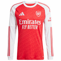 William Saliba Arsenal 2025/26 Home Replica Long Sleeve Player Jersey - Adidas Red