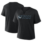 NHL Black Utah Mammoth Fanatics Women's Combo Stadium Slub Boxy T-Shirt