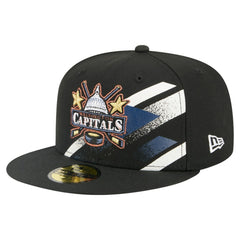 NHL Black Washington Capitals New Era Faded Lines 59FIFTY Fitted Hat