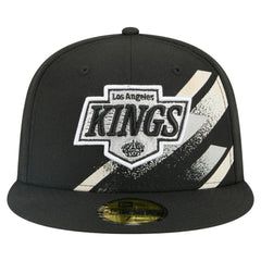 NHL Black Los Angeles Kings New Era Faded Lines 59FIFTY Fitted Hat