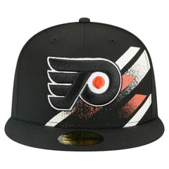 NHL Black Philadelphia Flyers New Era Faded Lines 59FIFTY Fitted Hat