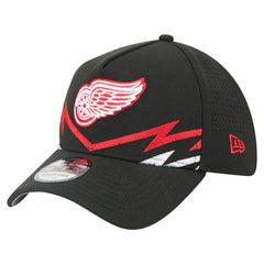 NHL Black Detroit Red Wings New Era 39THIRTY A-Frame Perforated Flex Hat