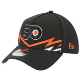 NHL Black Philadelphia Flyers New Era 39THIRTY A-Frame Perforated Flex Hat